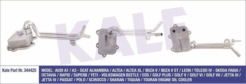 KALE 344425 | Yağ Soğutucu 05-Golf.V.VI-Passat-Jetta 1.4Tsi-1.6Fsi (Motor yağ radyatörü)