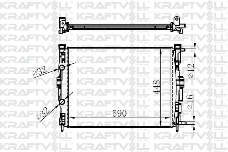 KRAFTVOLL  SU RADYATÖRÜ MEHANE II SCENİC 1.5 DCI 1,4 /1,6 /2,0 16V ( 590X455X26 ) BRAZİNG
