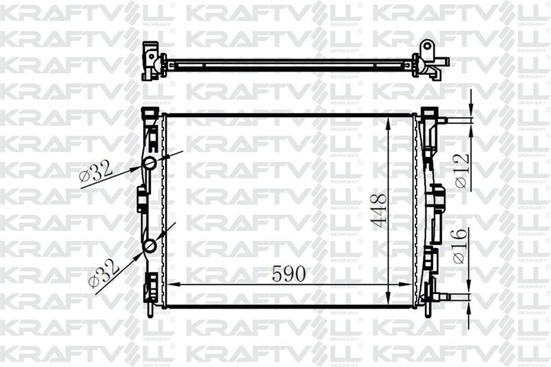 KRAFTVOLL  SU RADYATÖRÜ MEHANE II SCENİC 1.5 DCI 1,4 /1,6 /2,0 16V ( 590X455X26 ) BRAZİNG