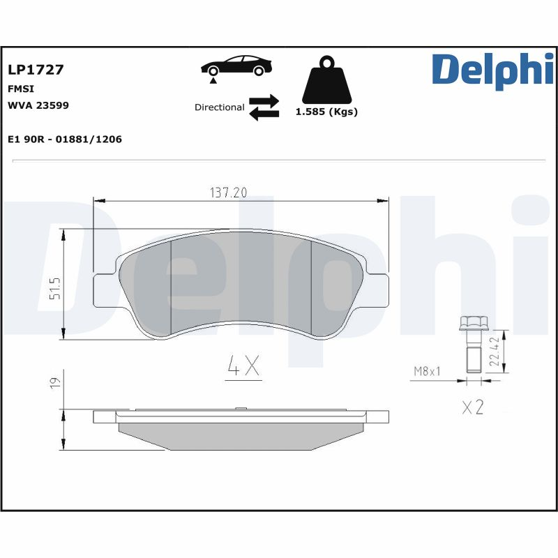 DELPHI LP1727 FREN BALATASI TAKIM