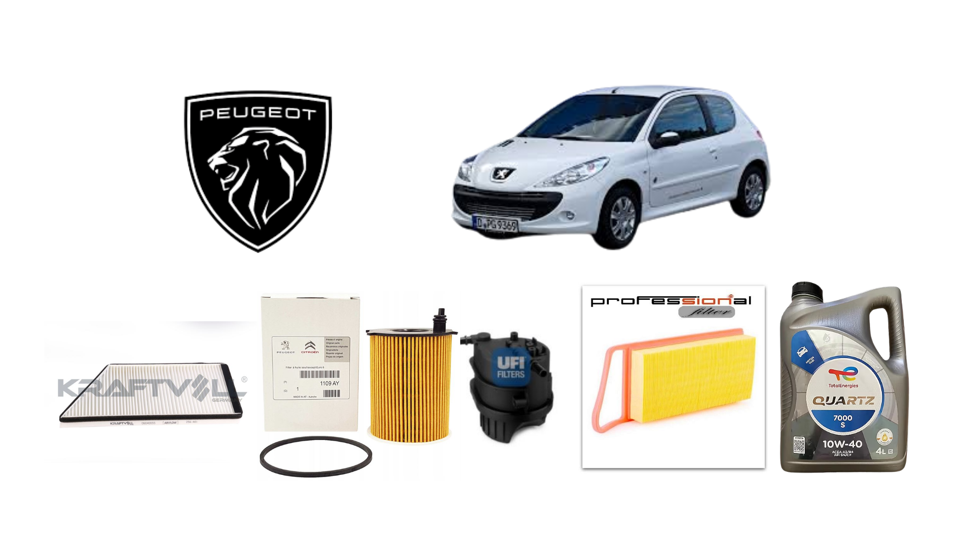 PEUGEOT 206 1.4 HDİ DİZEL PERİYODİK BAKIM SET