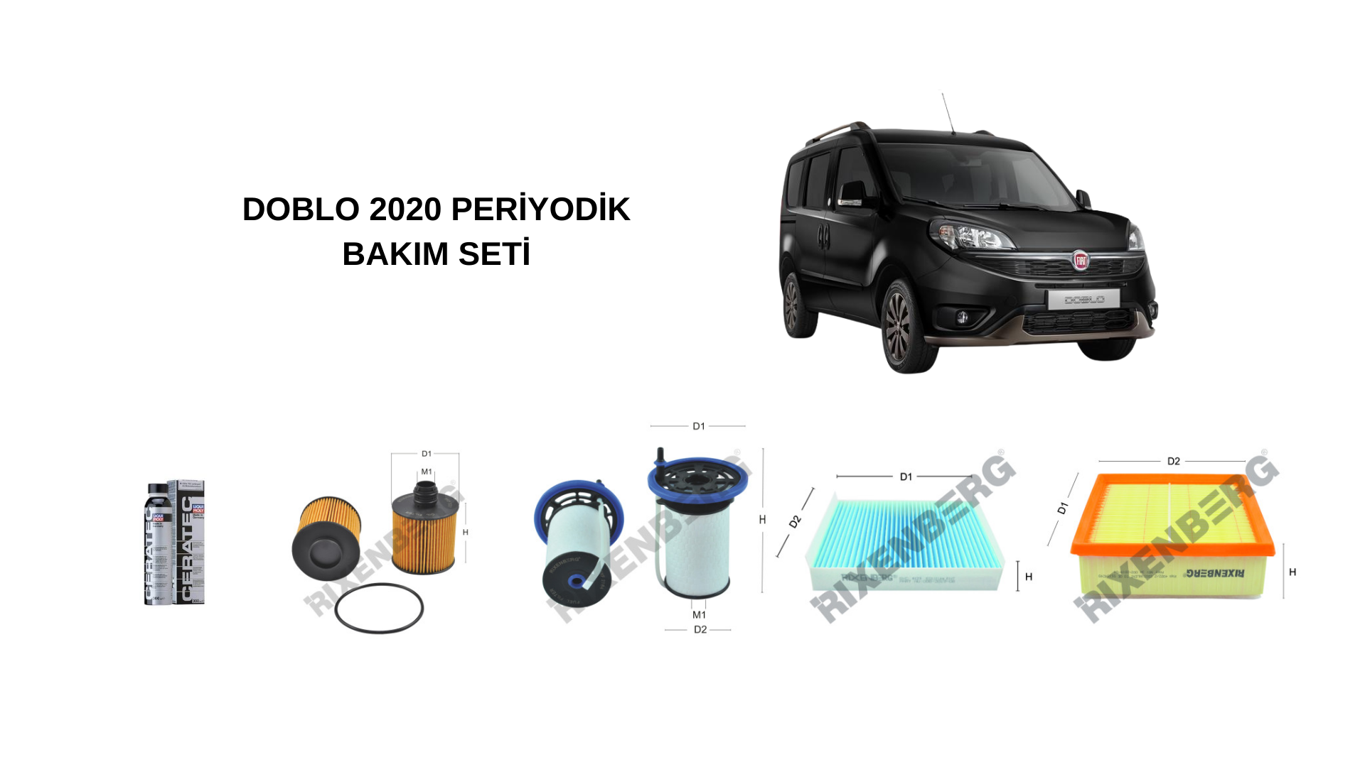 FİAT DOBLO 2020 MODEL 1.6 DİZEL (START-STOPSUZ) MOTORLAR İÇİN PERİYODİK BAKIM SETİ
