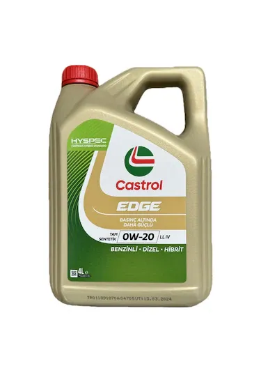 Castrol Edge 0W20 LL IV 4 Lt Tam Sentetik Partiküllü Motor Yağı