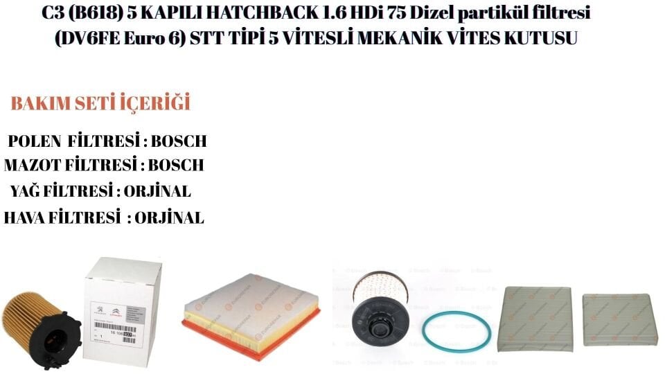 CTRÖEN C3 HEÇBEK 1,6HDİ 75 DV6FE EURO 6