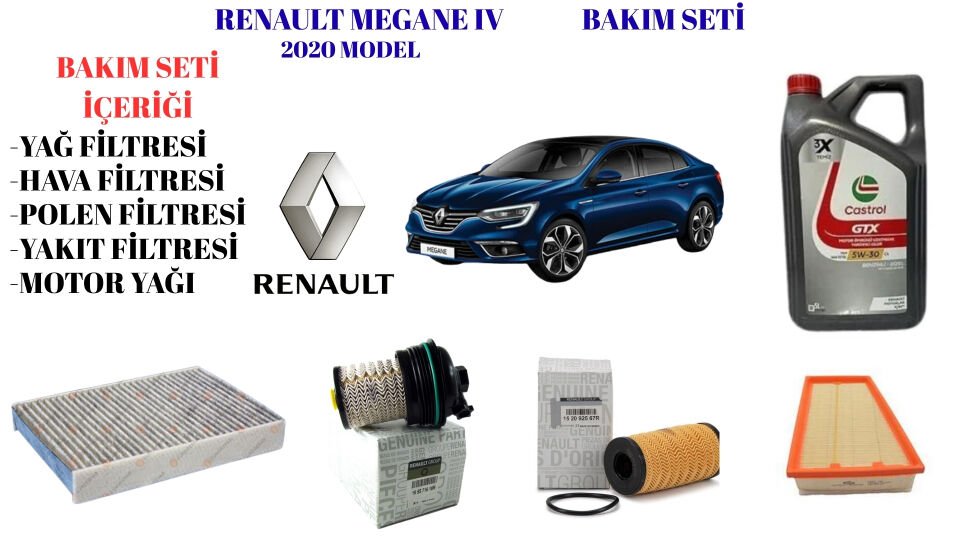 RENAULT MEGANE 4 1.3 1.5 Blue DCİ 115 HP MOTOR YAĞ BAKIM SETİ