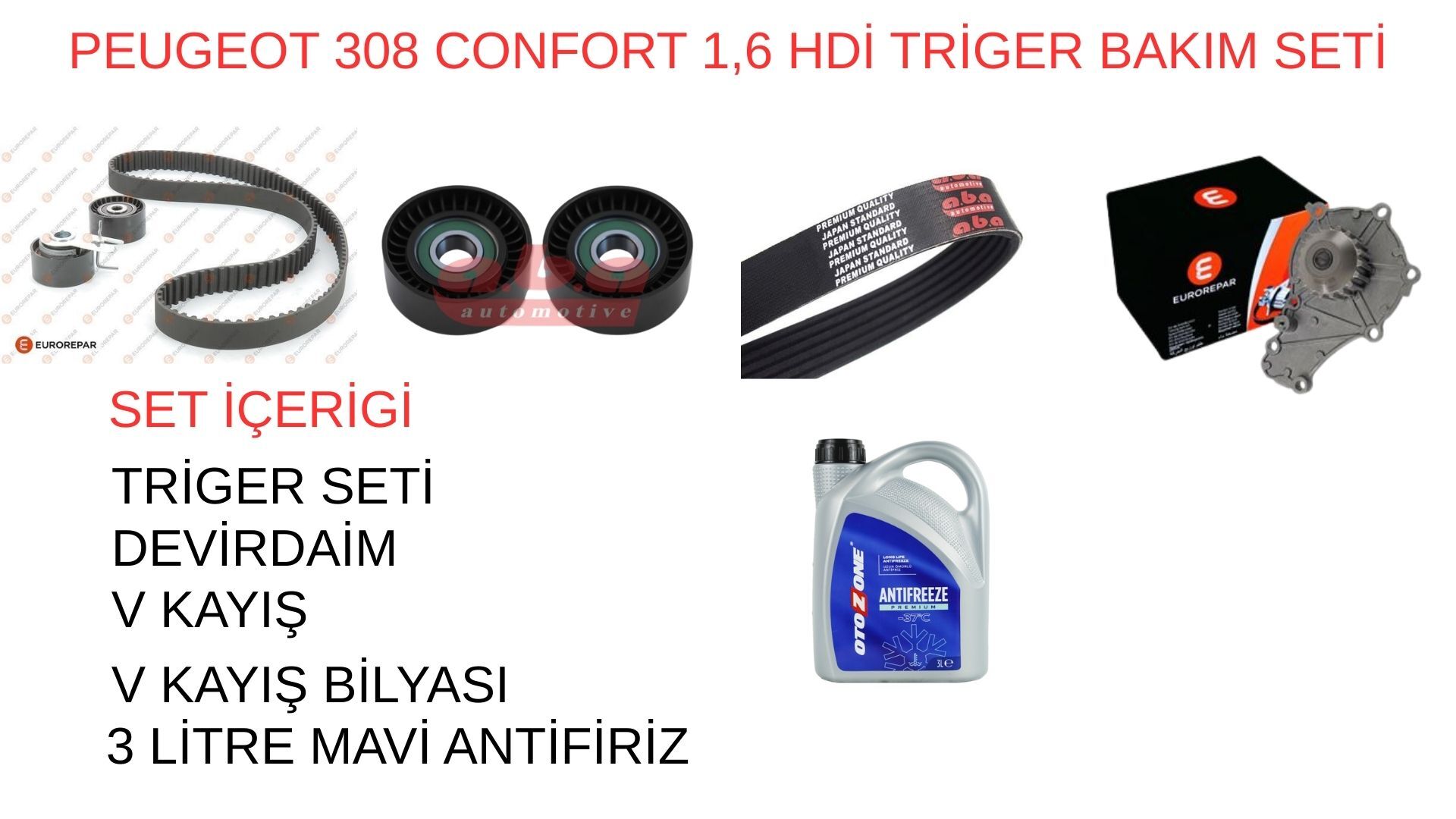 PEUGEOT 308 AĞIR BAKIM SETİ ( DİZEL ) 2010 >