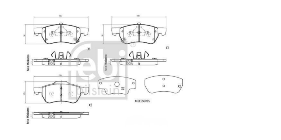 MG HS 1,5 MOTOR ARKA BALATA  ( FEBİ MARKA )